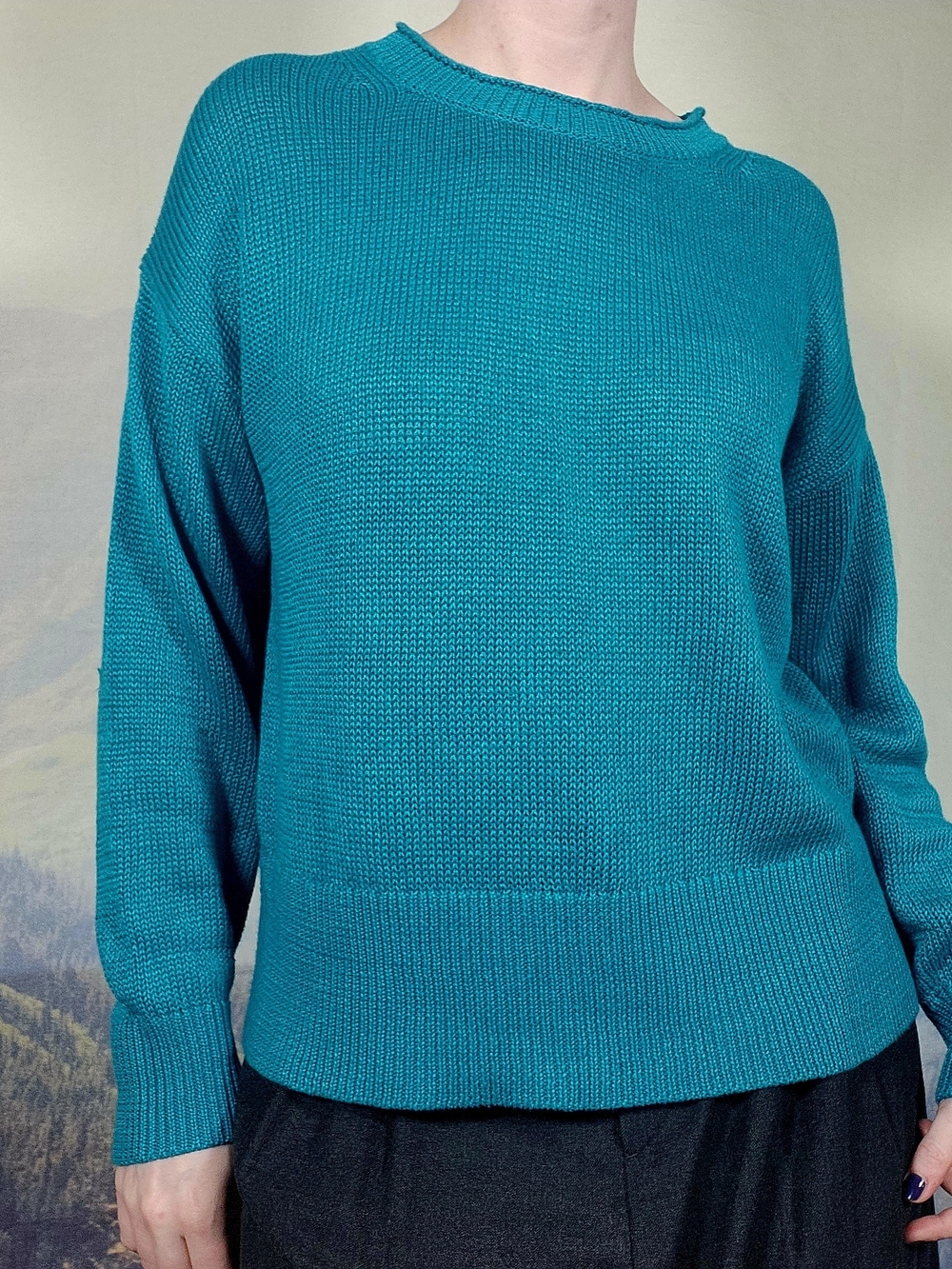 J. Crew Teal Crewneck Sweater Small